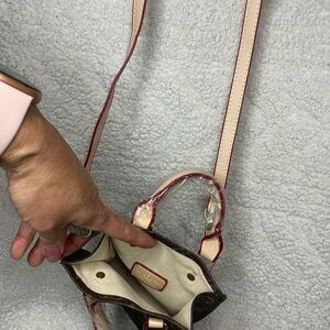 Elegant Cream and Brown Mini Tote Bag Women's Sling Bag, Crossbody Bag